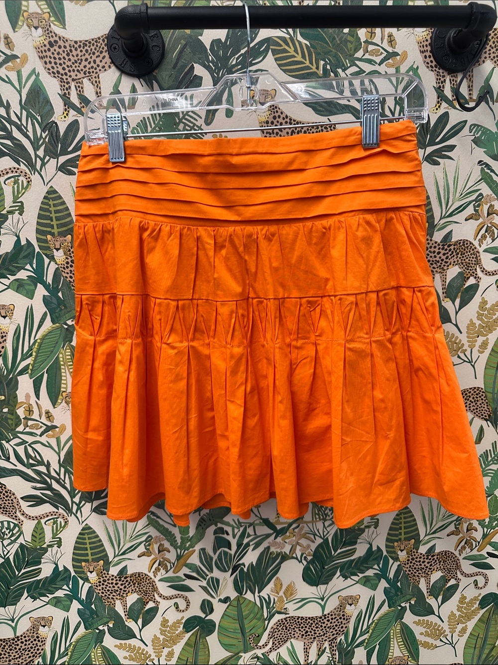 Ramy Brook Vibrant Orange Tiered Skirt